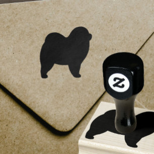 Chow Chow Hund Silhouette Kautschuk Briefmarke Gummistempel