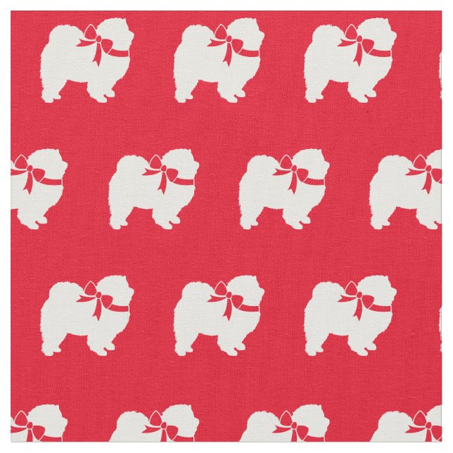 Chow Chow Hund Silhouette Pater Red Stoff (Nahaufnahme)