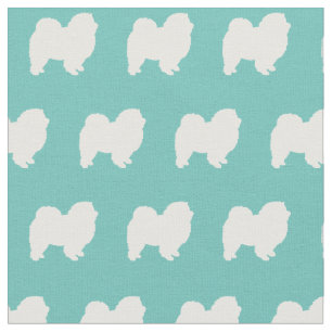 Chow Chow Hund Silhouette Pet Aquamarin Stoff