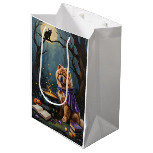 Chow Chow Hund Whimsical Halloween Malerei Mittlere Geschenktüte