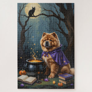 Chow-Chow-Hund - Whimsical Halloween-Malerei Puzzle