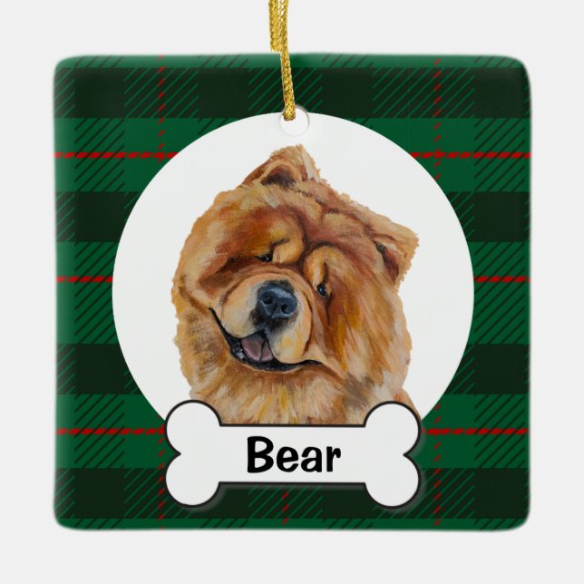 Chow-Chow-Hunde-Ornament Keramikornament (Vorderseite)