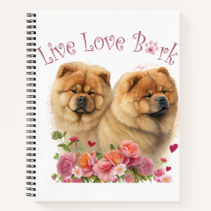 Chow Chow Hundefrau Blumen Notizbuch