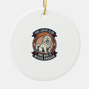 Chow Chow Hundeshirt Ein Hund ist nie genug Retro Keramik Ornament