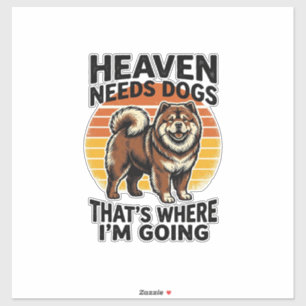 Chow Chow Hundeshirt Himmel Tribut Vintage Gravur Aufkleber