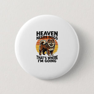 Chow Chow Hundeshirt Himmel Tribut Vintage Gravur Button