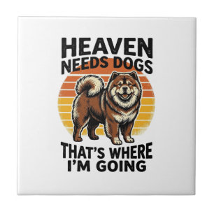 Chow Chow Hundeshirt Himmel Tribut Vintage Gravur Fliese