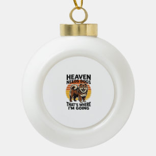 Chow Chow Hundeshirt Himmel Tribut Vintage Gravur Keramik Kugel-Ornament