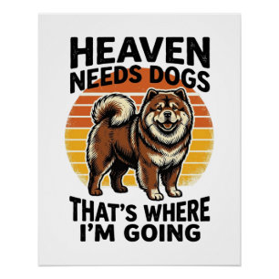 Chow Chow Hundeshirt Himmel Tribut Vintage Gravur Poster