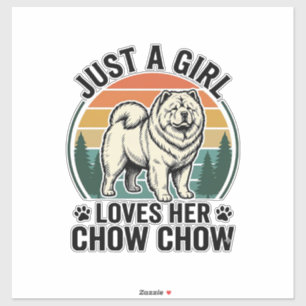 Chow Chow Hundeshirt Vintage Mädchen Hunde Liebhab Aufkleber