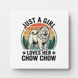Chow Chow Hundeshirt Vintage Mädchen Hunde Liebhab Fotoplatte