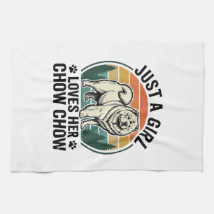 Chow Chow Hundeshirt Vintage Mädchen Hunde Liebhab Geschirrtuch