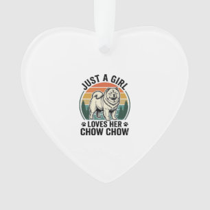 Chow Chow Hundeshirt Vintage Mädchen Hunde Liebhab Ornament