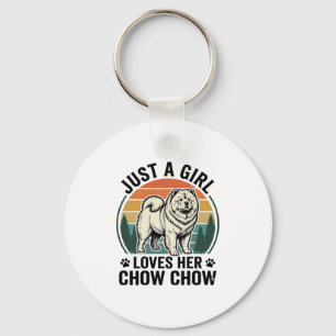 Chow Chow Hundeshirt Vintage Mädchen Hunde Liebhab Schlüsselanhänger