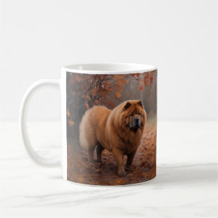 Chow Chow im Herbstlaub Fall Inspiriert Kaffeetasse