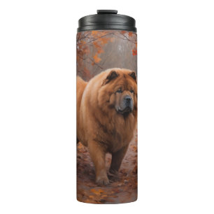 Chow Chow im Herbstlaubfall inspiriert Thermosbecher