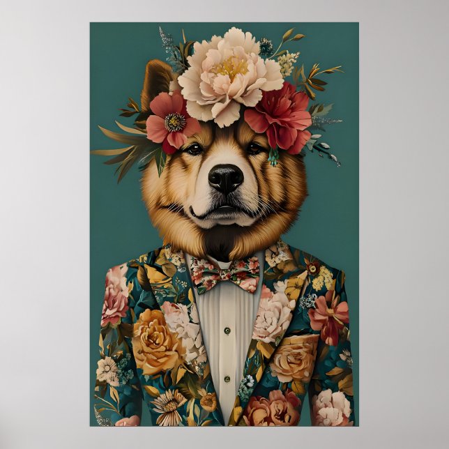 Chow Chow In Suit Poster, Chow Chow Portrait, Chow Poster (Vorne)
