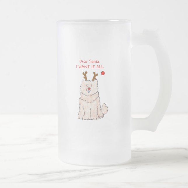 Chow-Chow liebe Sahnesankt Mattglas Bierglas (Rechts)