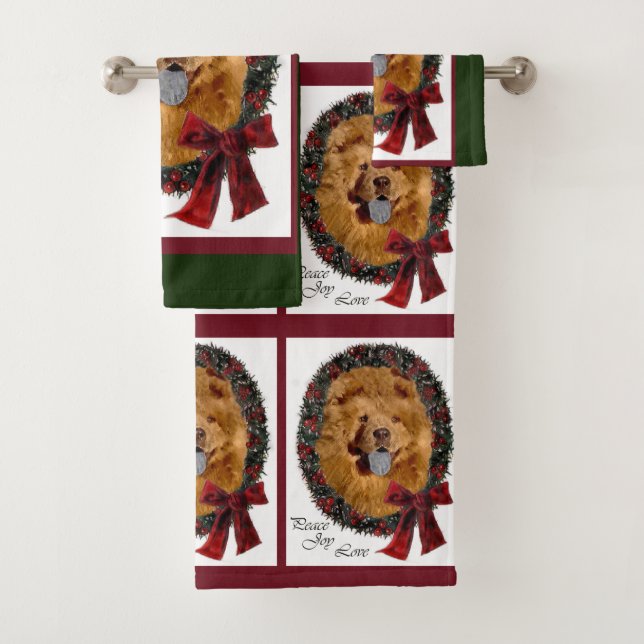 Chow Chow Lovers Weihnachten Badhandtuch Set (Insitu)