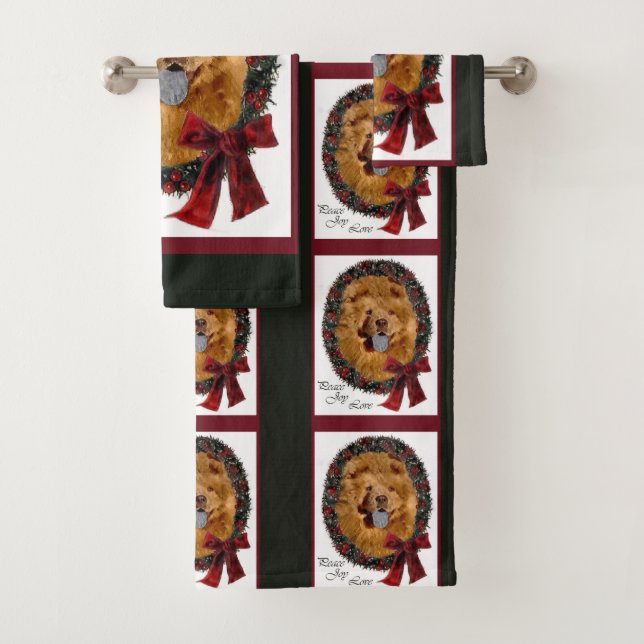 Chow Chow Lovers Weihnachten Badhandtuch Set (Insitu)