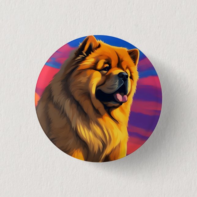 Chow-Chow-Malerei Button (Vorderseite)