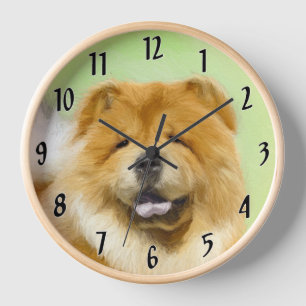 Chow Chow Malerei - Süße originelle Hundekunst Uhr