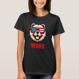 Chow Chow Merica 4. Juli US-Flagge T-Shirt