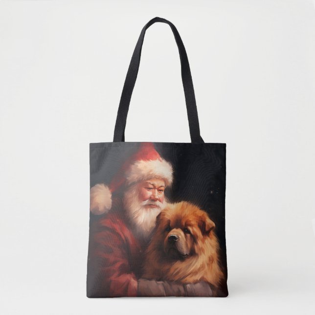 Chow Chow mit dem Weihnachtsmann Weihnachten (Vorderseite)