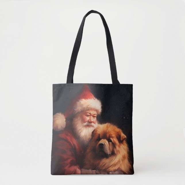 Chow Chow mit dem Weihnachtsmann Weihnachten (Vorderseite)