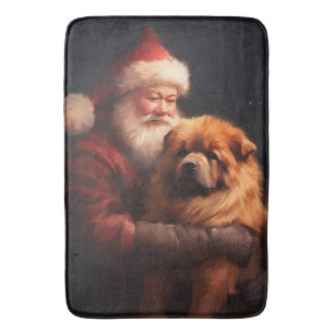Chow Chow mit dem Weihnachtsmann Weihnachten Badematte