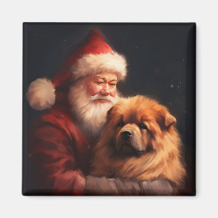 Chow Chow mit dem Weihnachtsmann Weihnachten Magnet