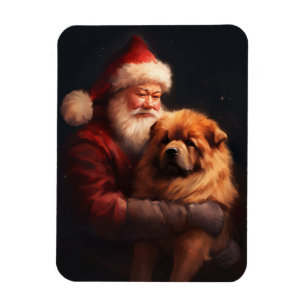 Chow Chow mit dem Weihnachtsmann Weihnachten Magnet