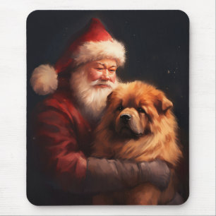 Chow Chow mit dem Weihnachtsmann Weihnachten Mousepad