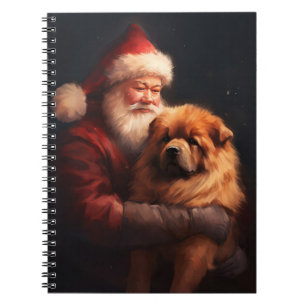 Chow Chow mit dem Weihnachtsmann Weihnachten Notizblock