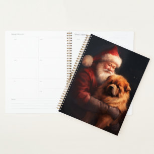 Chow Chow mit dem Weihnachtsmann Weihnachten Planer