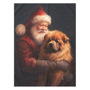 Chow Chow mit dem Weihnachtsmann Weihnachten Tischdecke
