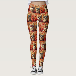 Chow Chow mit Herz Rosen Valentinstag Leggings