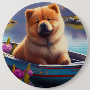 Chow Chow on a Paddle: Ein Landschaftliches Abente Button
