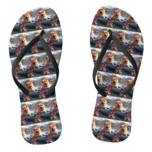 Chow Chow on a Paddle: Ein Landschaftliches Abente Flip Flops