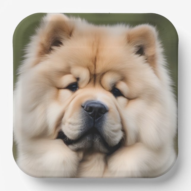 Chow Chow Pappteller (Vorderseite)