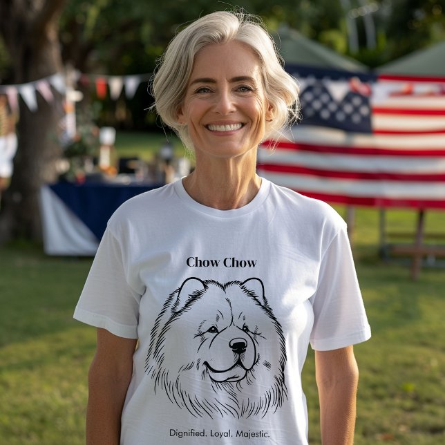 Chow Chow Portrait Black Line Illustration T-Shirt (Von Creator hochgeladen)
