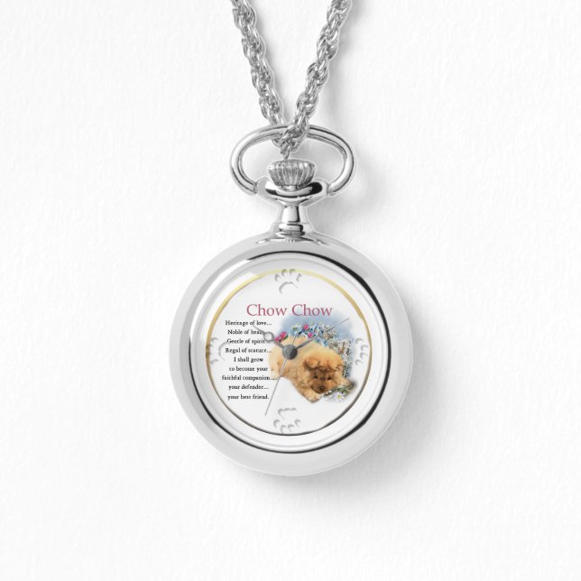 Chow Chow Puppy Art Geschenke Armbanduhr (Vorderseite)