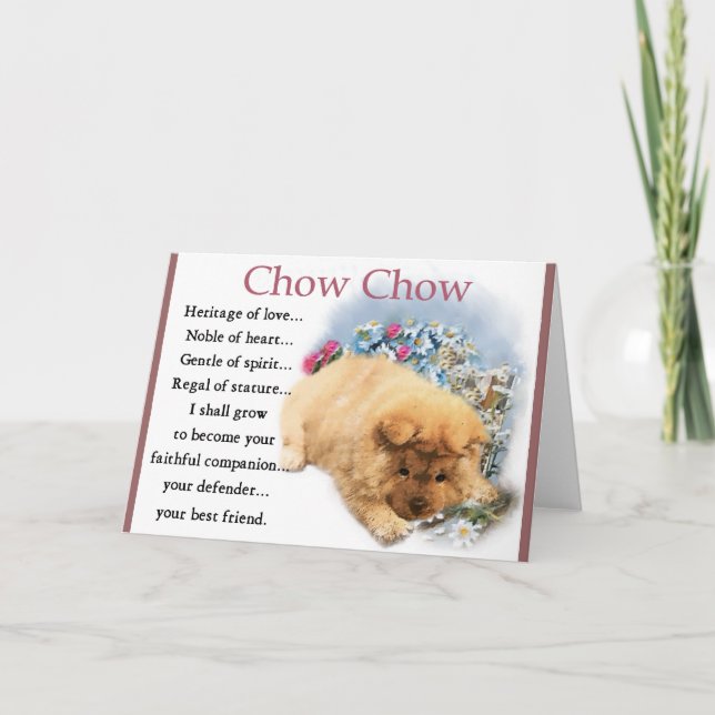 Chow Chow Puppy Art Geschenke Karte (Vorderseite)