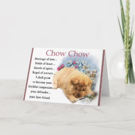Chow Chow Puppy Art Geschenke Karte