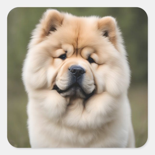 Chow Chow Quadratischer Aufkleber (Vorderseite)
