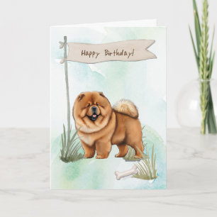 Chow Chow Rasse Hund draußen unter dem Geburtstags Karte