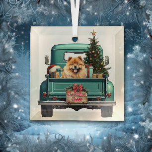 Chow Chow Retro Truck Weihnachten Ornament Aus Glas