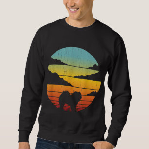 Chow Chow Retro Vintager 60er 70er Sunset Hund Lie Sweatshirt