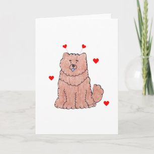Chow-Chow-rote Valentinsgruß-Ohren Feiertagskarte