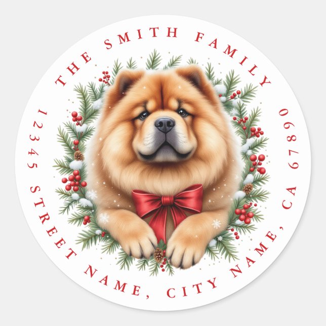 Chow Chow Runde Aufkleber (Vorderseite)